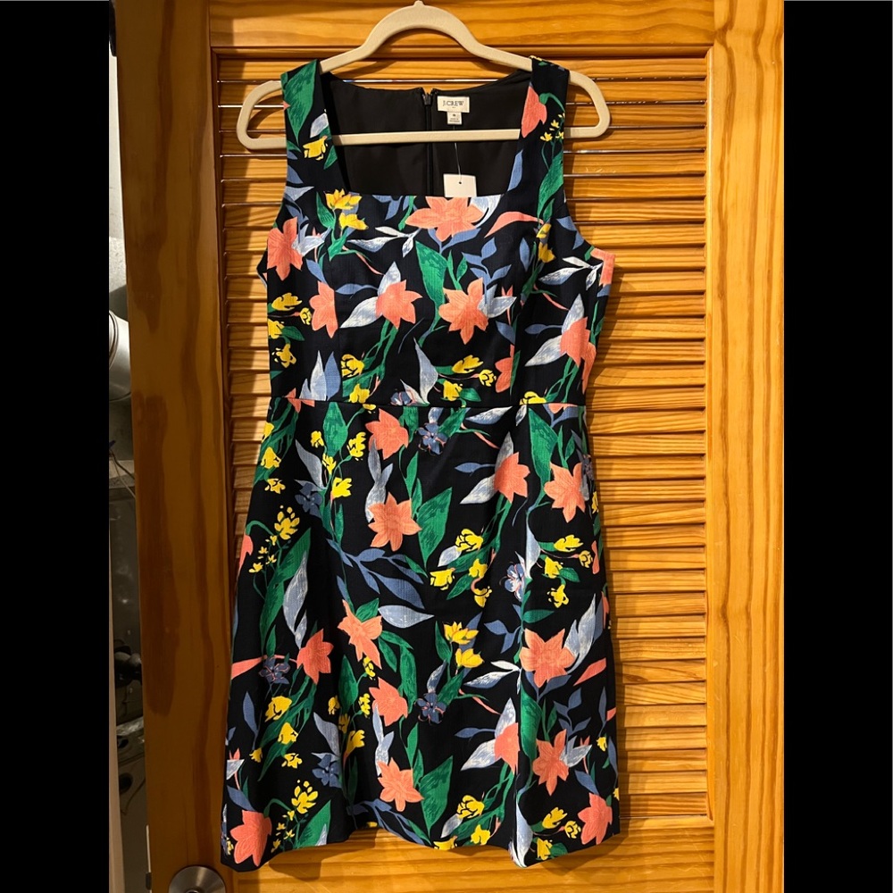 J. Crew Factory Floral basketweave dress in Imogine Floral Navy  Size 8